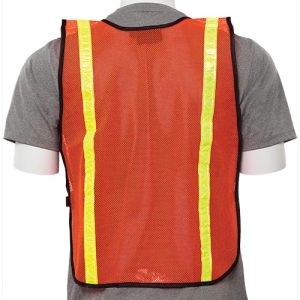Economy Reflective Mesh Vest - Orange w/ Yellow - Image 2